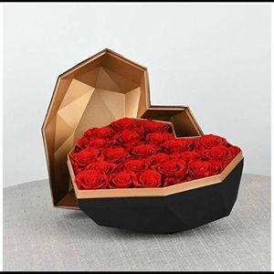 Heart Shaped Preserved Red Rose Gift Box (Large)